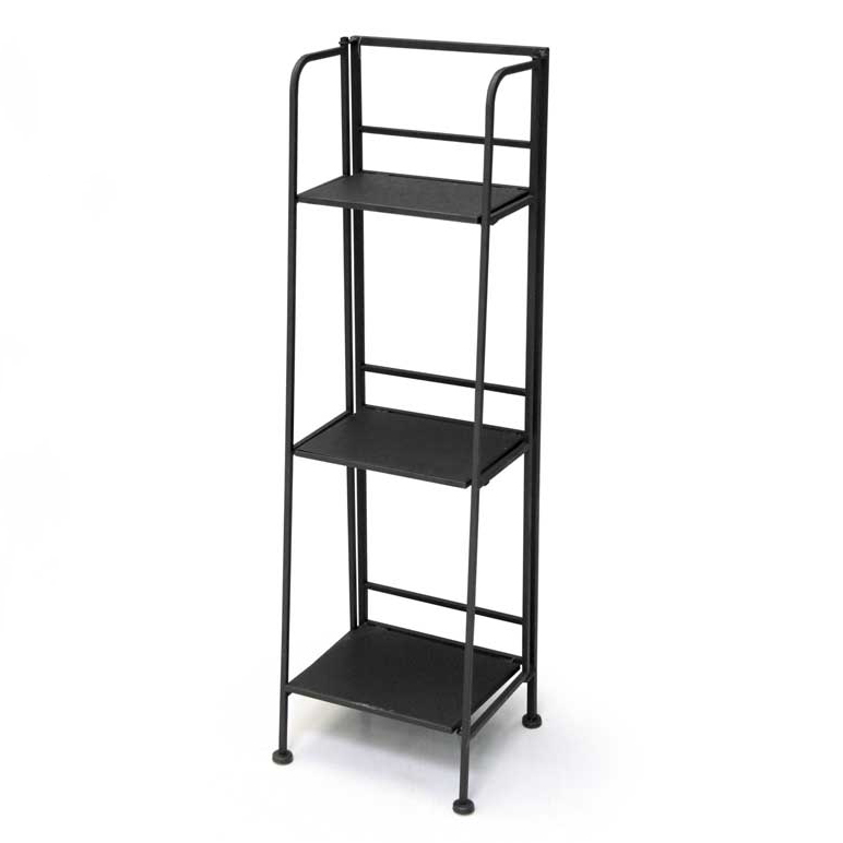 foto del prodotto scaffale in metallo con 3 ripiani 35x30x109 cm in colore nero