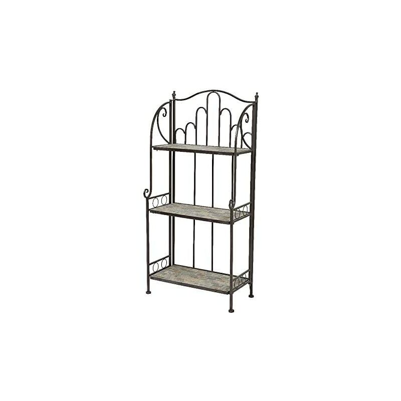 foto del prodotto scaffale in metallo mosaico colore marrone 58x32x125cm modello stuttgard per uso esterno