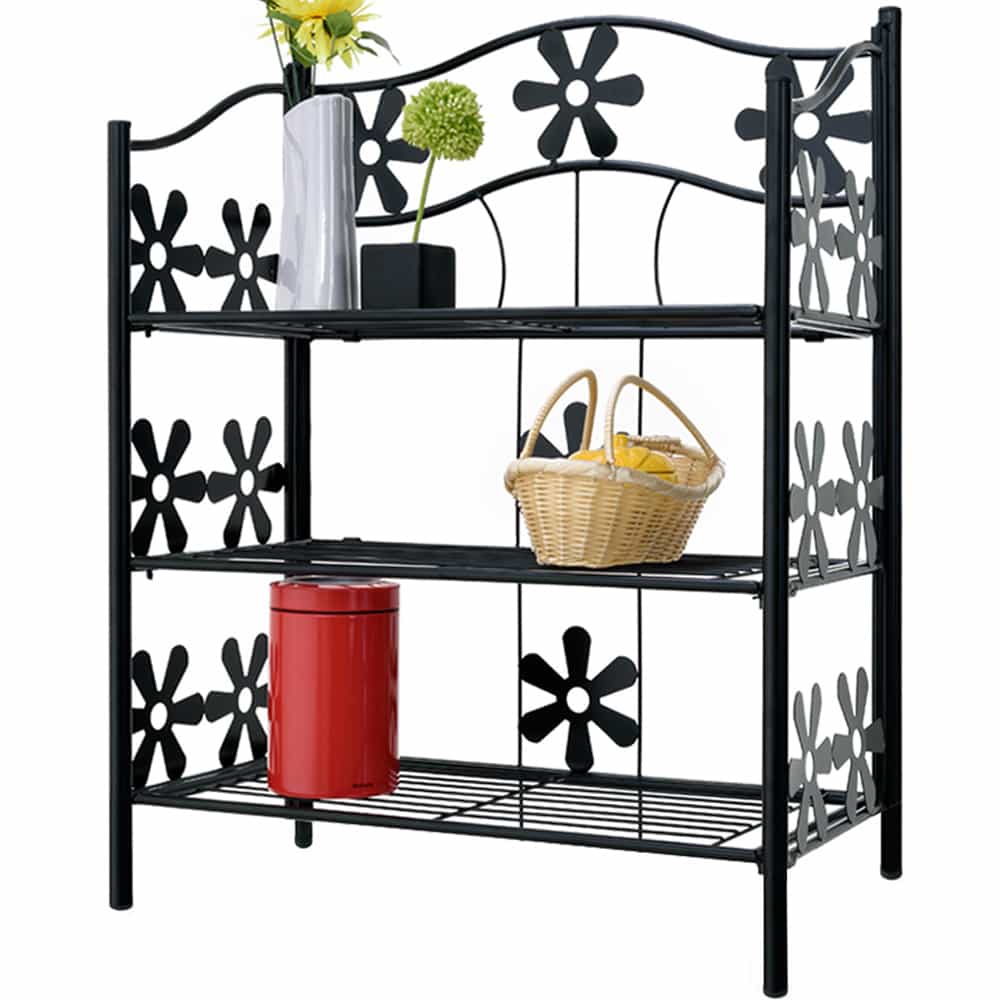 foto del prodotto scaffale in metallo nero opaco 60x30x70cm