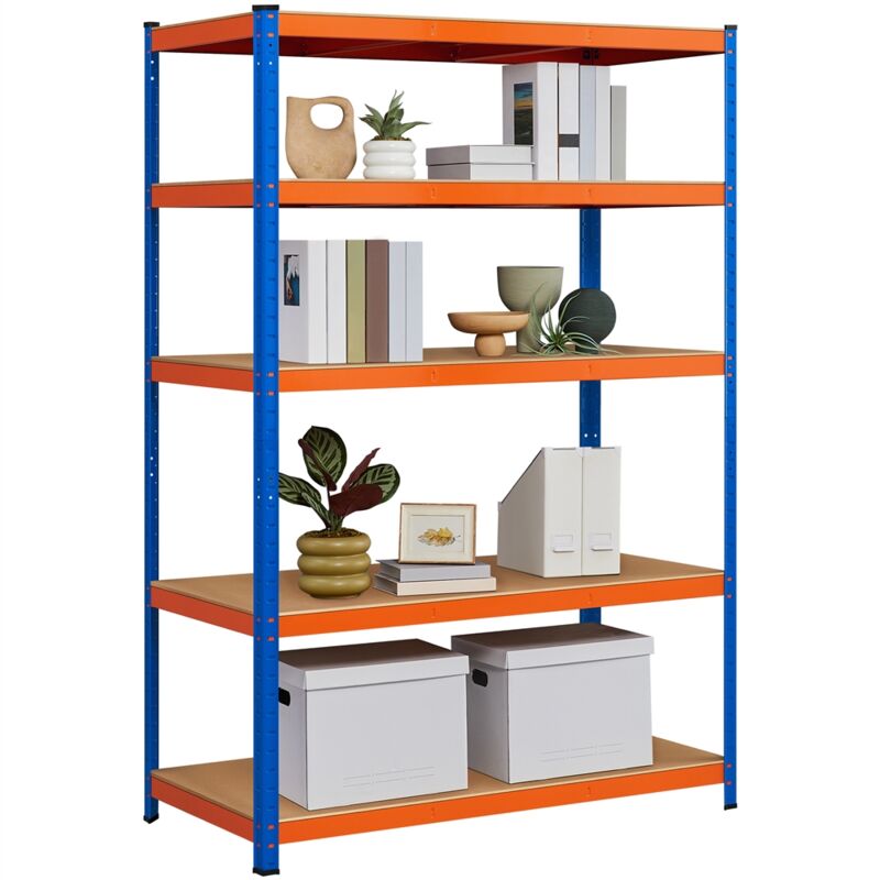 foto del prodotto scaffale in metallo portata 875 kg a 5 ripiani scaffalattura 180 x 120 x 60 cm senza viti regolabile mensola in acciaio salvaspazio garage cucina