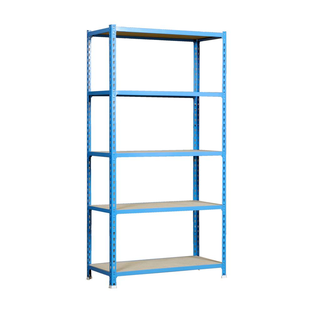 foto del prodotto scaffale in metallo simon rack senza viti colore blu/legno 5 ripiani 2000x1200x500 mm made in spain