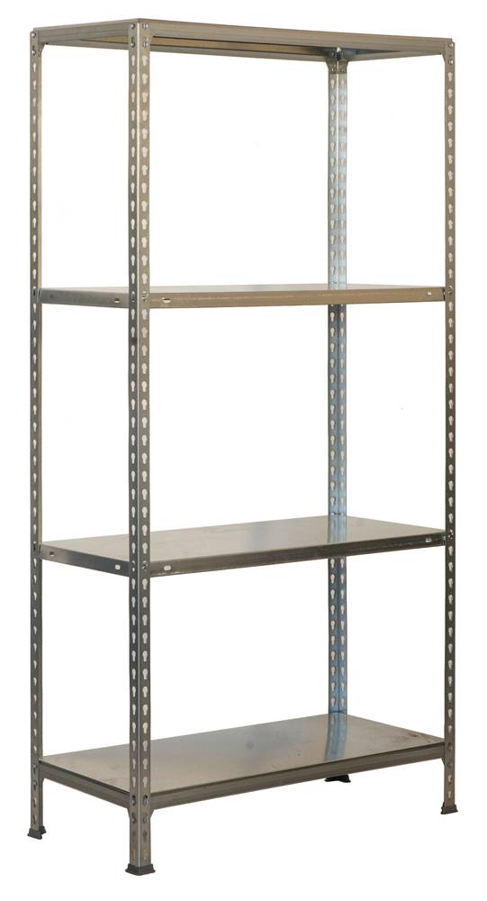 foto del prodotto scaffale in metallo simon rack senza viti colore galvanizzato 4 ripiani 1600x800x300 mm made in spain