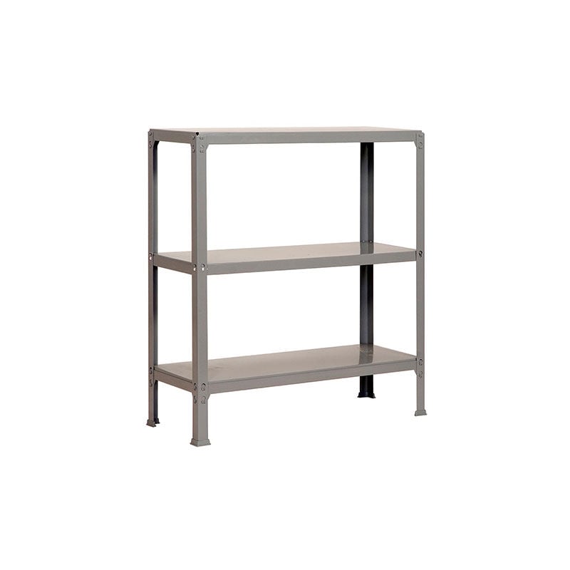 foto del prodotto scaffale in metallo simon rack senza viti colore grigio 3 ripiani 900x800x300 mm made in spain