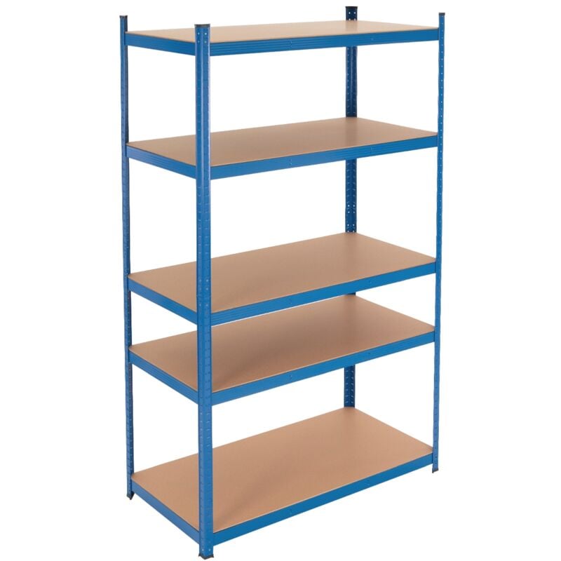 foto del prodotto scaffale in metallo verniciato a polvere con 5 ripiani senza bullone a legno mdf 200 x 100 x 50 cm caricabile fino a 875 kg scaffale per garage