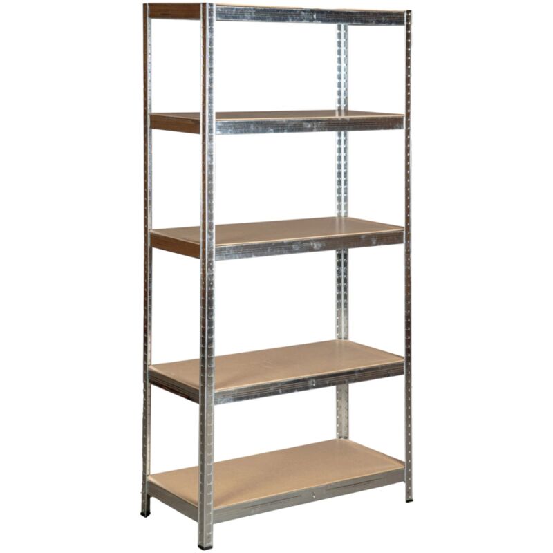 foto del prodotto scaffale in metallo zincato easy system con 5 ripiani in mdf, 90x40x180 cm