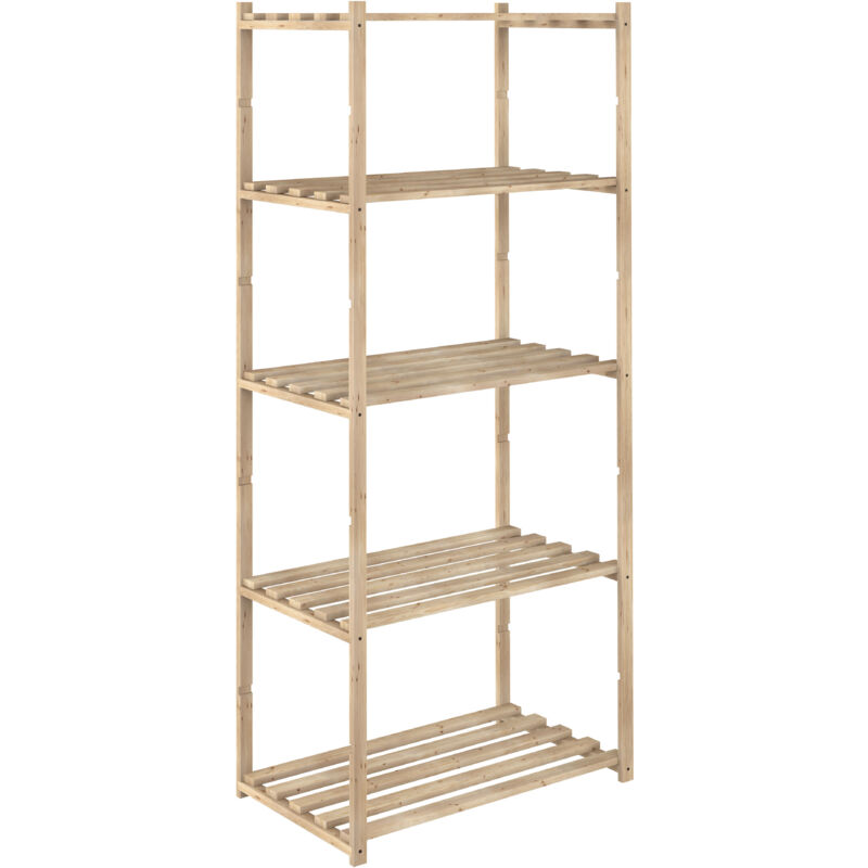 foto del prodotto scaffale in pino 5 ripiani 65x40xh171 cm