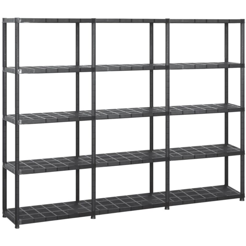 foto del prodotto scaffale in plastica nero resistente e robusto nero disponibili varie misure dimensioni 213 x 38 x 170 cm