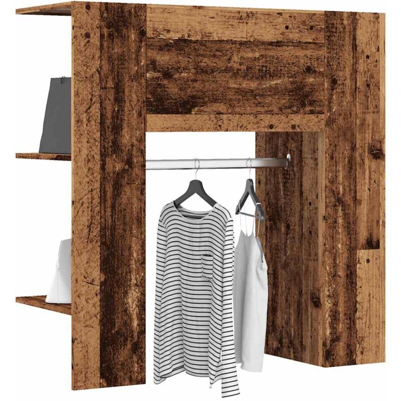 foto del prodotto scaffale ingresso legno antico 97,5x37x99 cm legno multistrato vidaxl