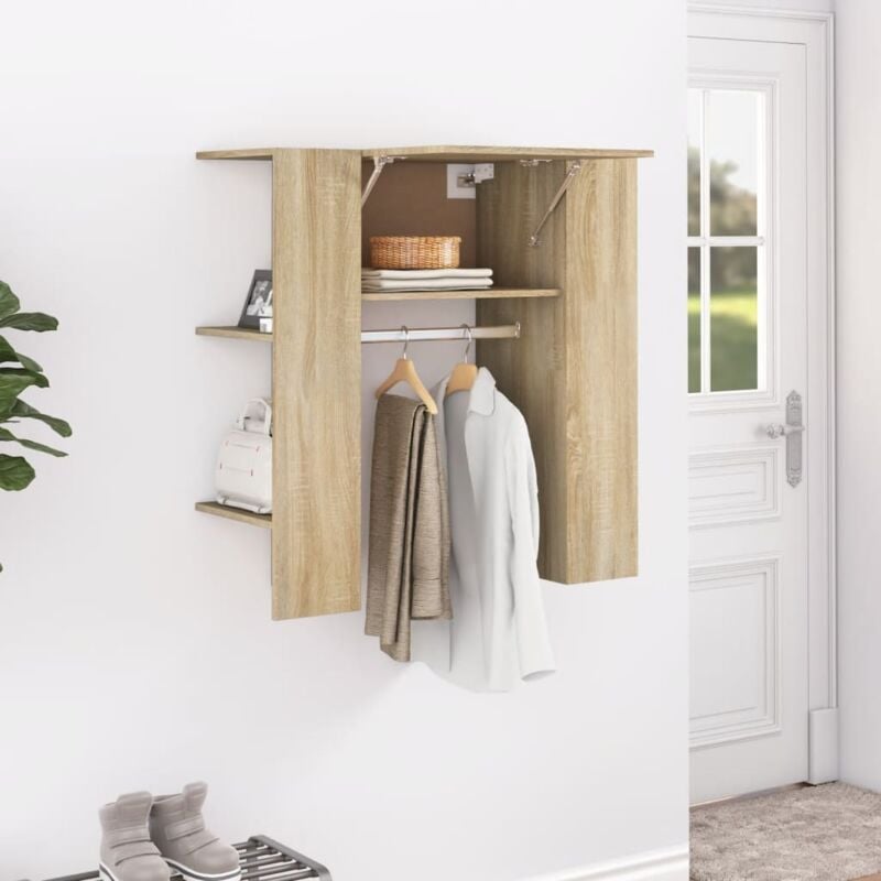 foto del prodotto scaffale ingresso rovere sonoma 97,5x37x99 cm legno multistrato vidaxl