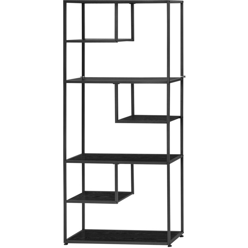 foto del prodotto scaffale libreria moderno a 7 livelli in stile industriale nero homcom