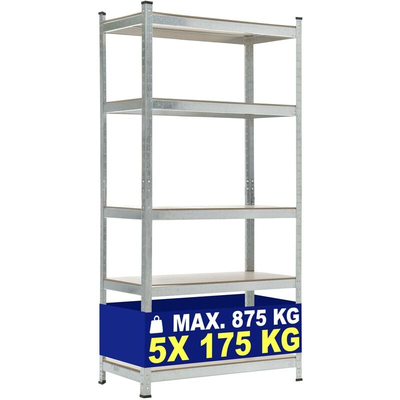 foto del prodotto scaffale magazzino alta portata 875 kg argento 90x40x180 cm