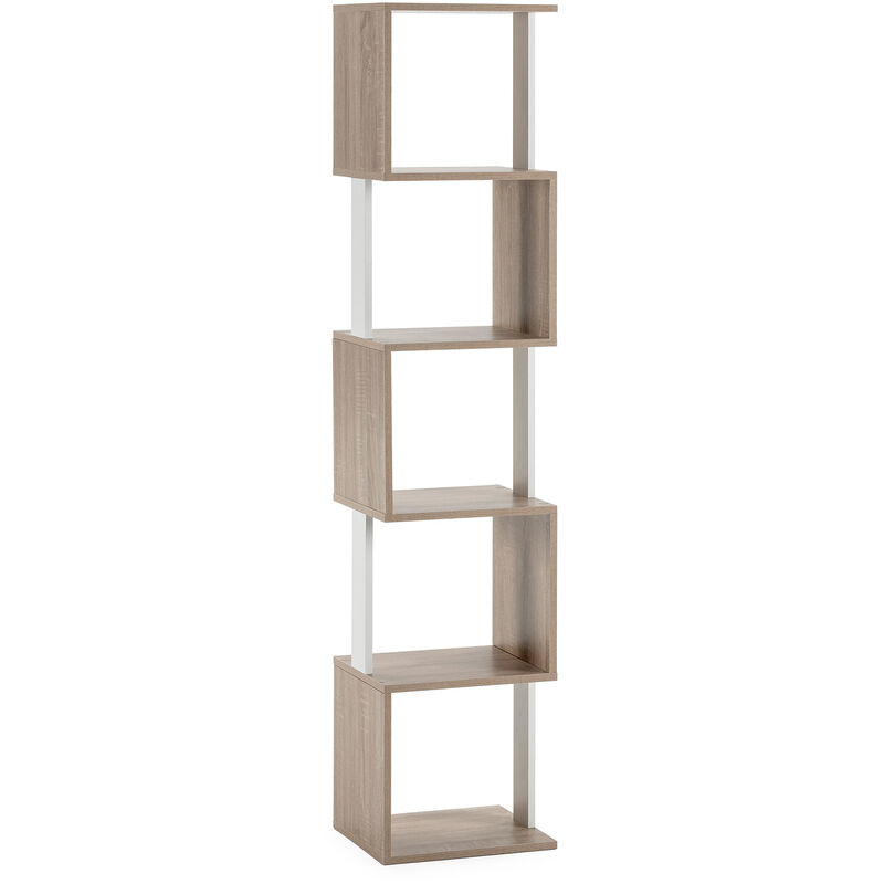 foto del prodotto scaffale maldivas a 5 fori nel colore rovere bianco