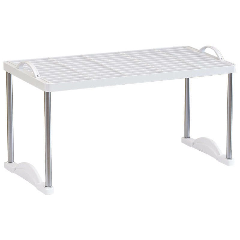 foto del prodotto scaffale mensola 55x22,5x35,5 cm in metallo e plastica kompo silver bianco