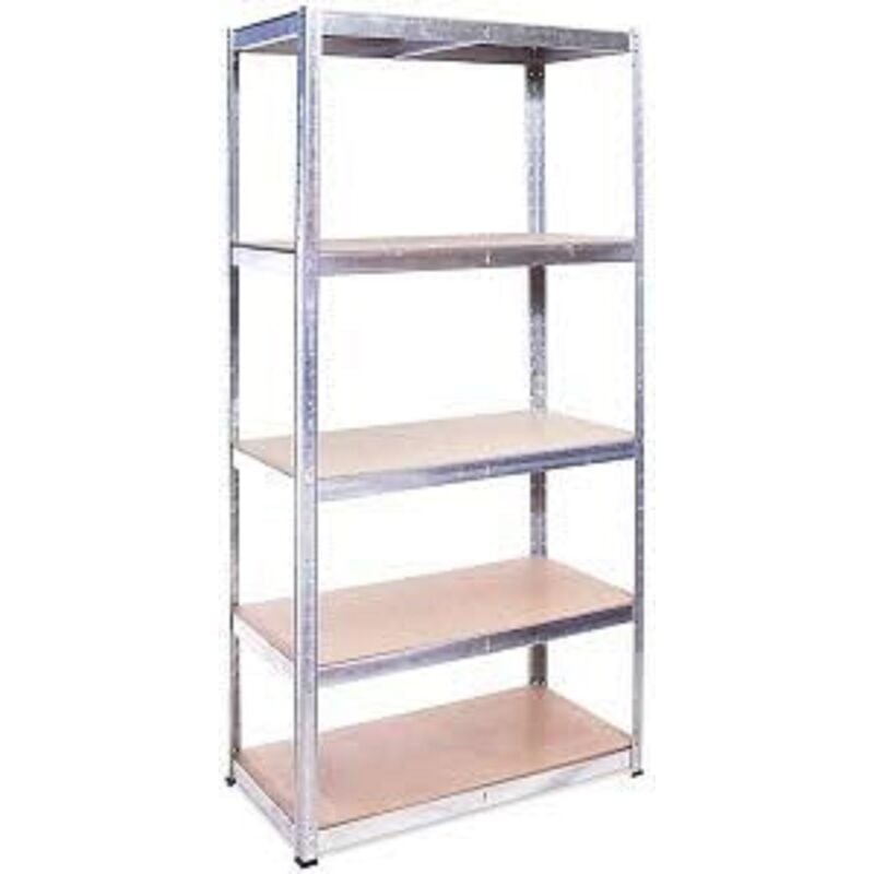 foto del prodotto scaffale mensola scaffali magazzino scaffalatura metallo zincato 5 ripiani l90xp40xh180 cm legno max 875kg