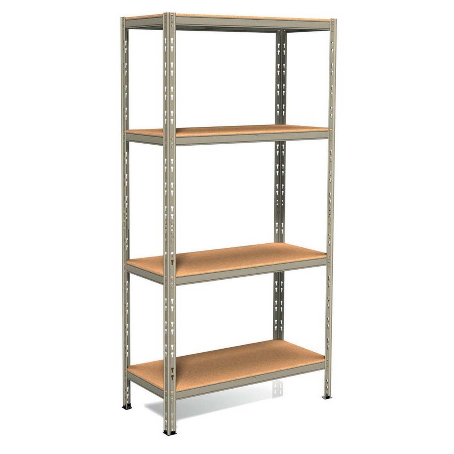 foto del prodotto scaffale metallico ad incastro a 4 ripiani 80x30 h 180 cm colore zincato mod. pokerino