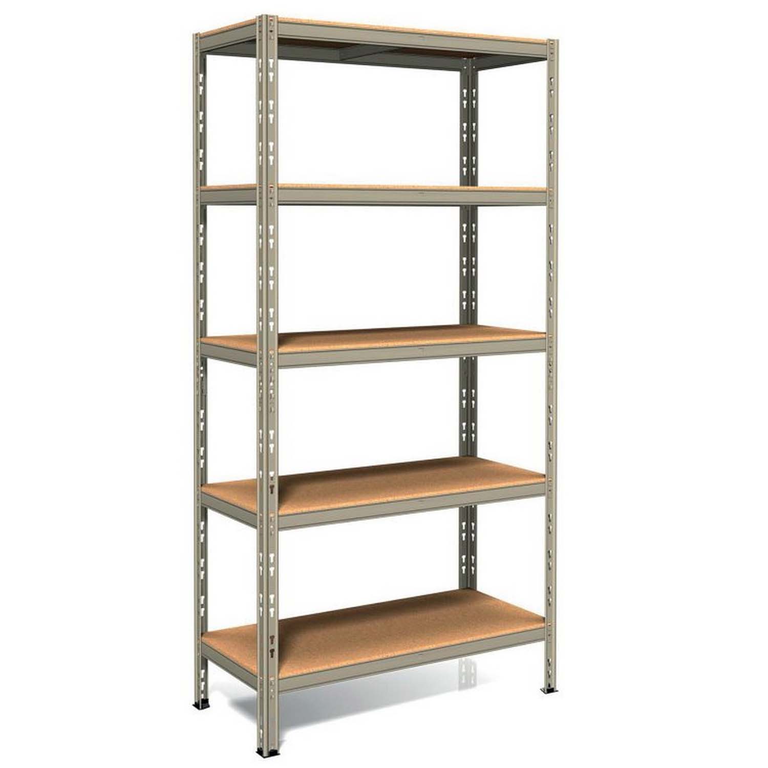 foto del prodotto scaffale metallico ad incastro a 5 ripiani 90x40 h 180 cm colore grigio mod. pokerino