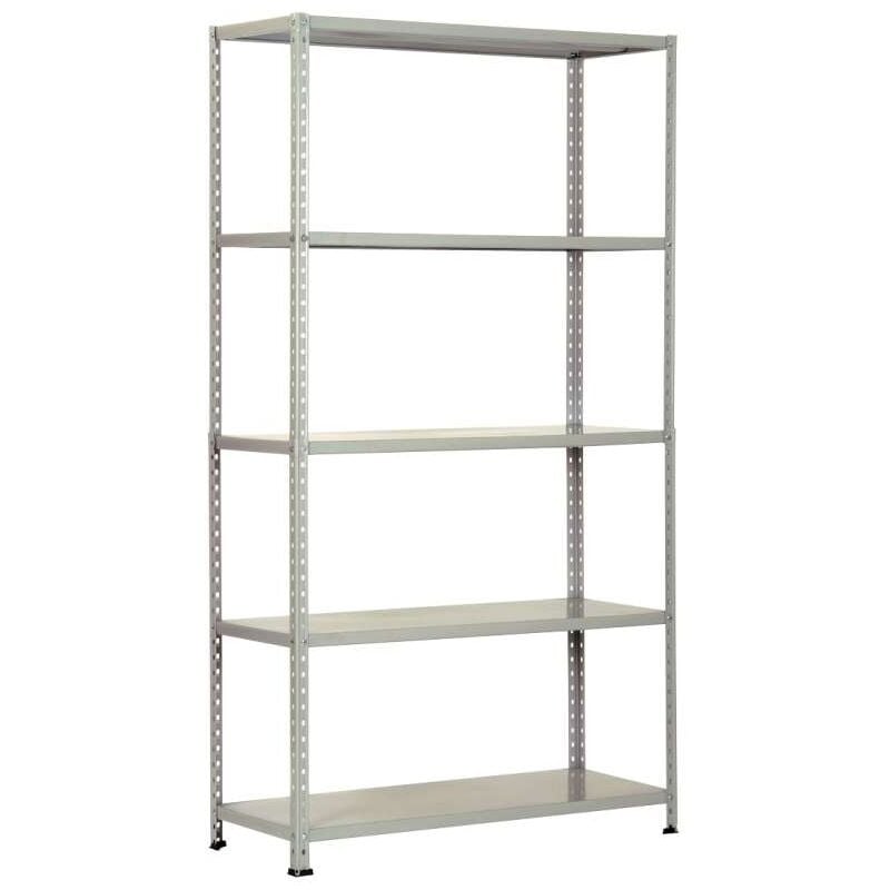 foto del prodotto scaffale metallico grigio 5 ripiani 100x40 cm organizzazione magazzino prometal