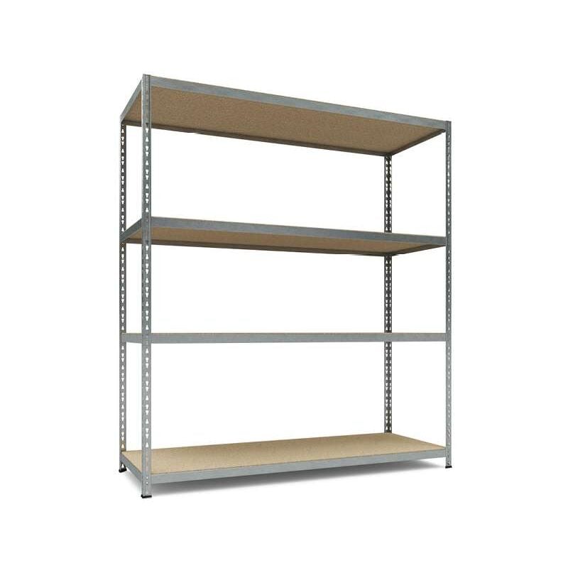 foto del prodotto scaffale metallo e legno 4 ripiani 180x160x60 cm