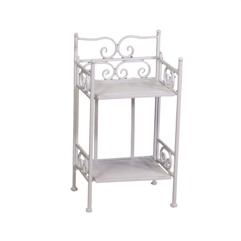foto del prodotto scaffale metallo new jessica stretto 2 piani bianco brush cm 25x23h48