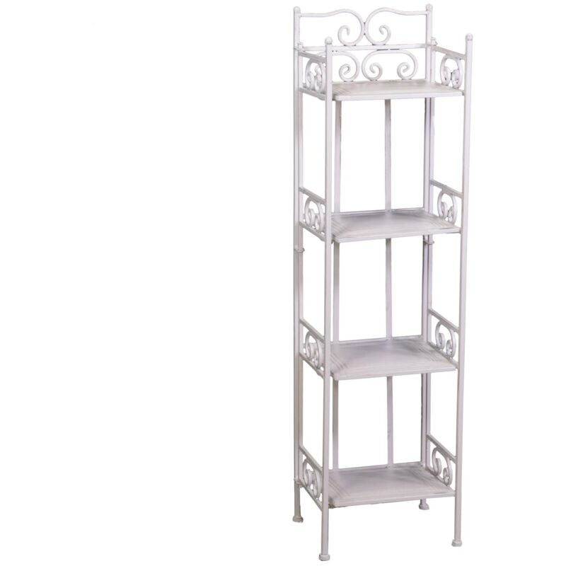 foto del prodotto scaffale metallo new jessica stretto 4 piani bianco brush cm27x23h104