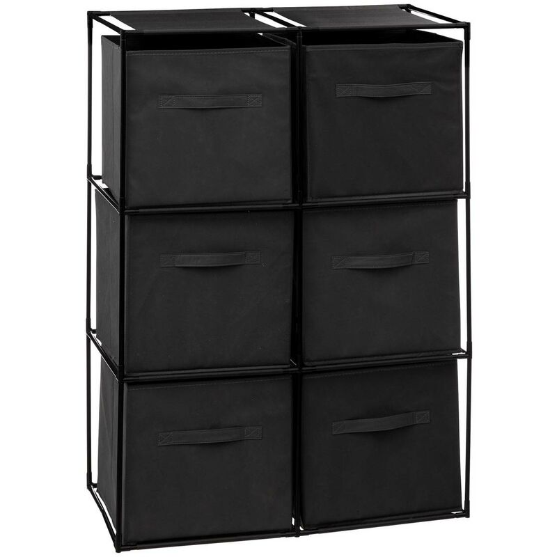 foto del prodotto scaffale mix n modul a 6 scomparti con 6 contenitori, nero 5five