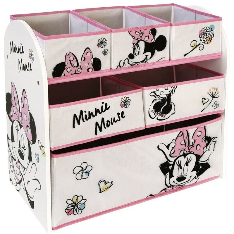 foto del prodotto scaffale multicontenitore portagiochi minnie natural