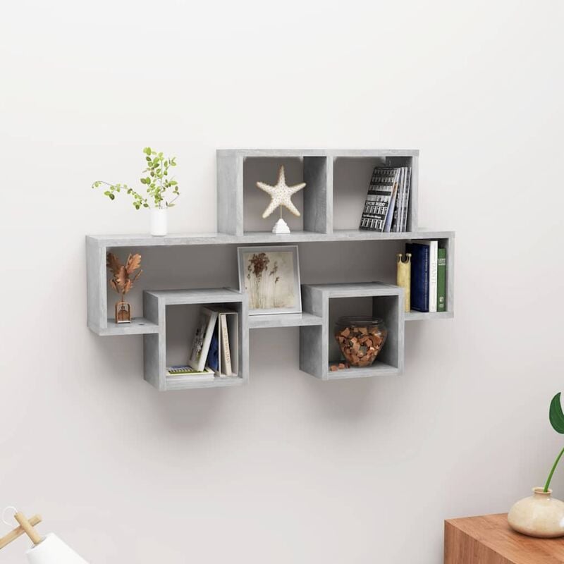 foto del prodotto scaffale muro auto grigio cemento 82x15x51 cm legno multistrato vidaxl