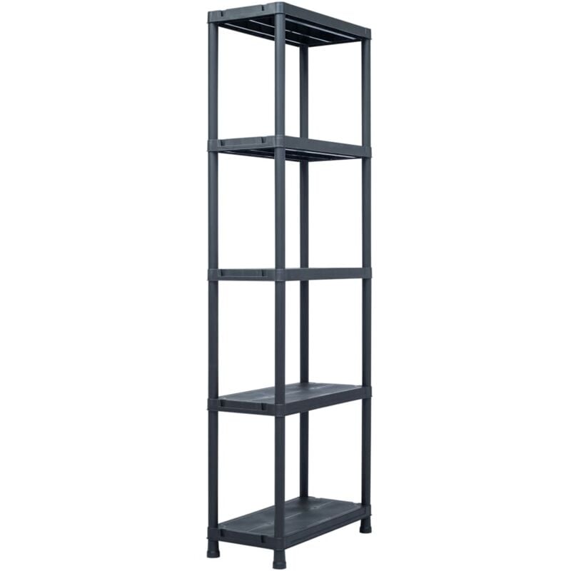 foto del prodotto scaffale nero 125 kg 60x30x180 cm in plastica vidaxl