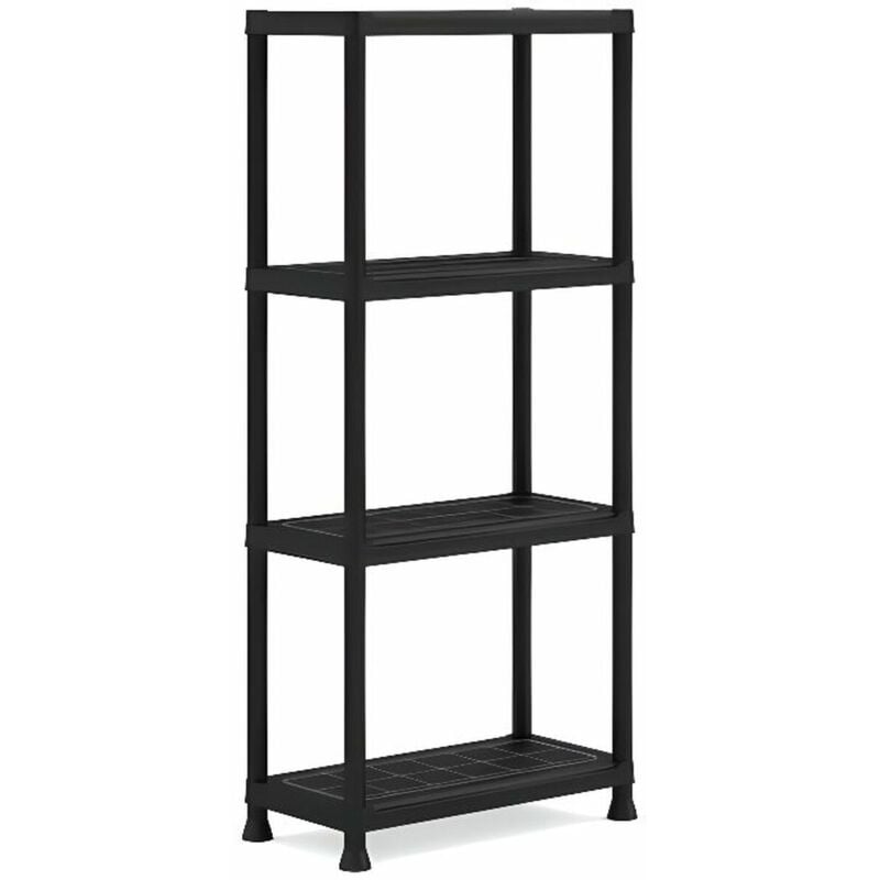 foto del prodotto scaffale nero ripostiglio 4 ripiani cm 60 x 30 x 135 h