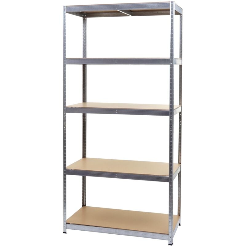 foto del prodotto scaffale officina ufficio garage hhg 410 large metallo mdf 5x ripiani colore zincato
