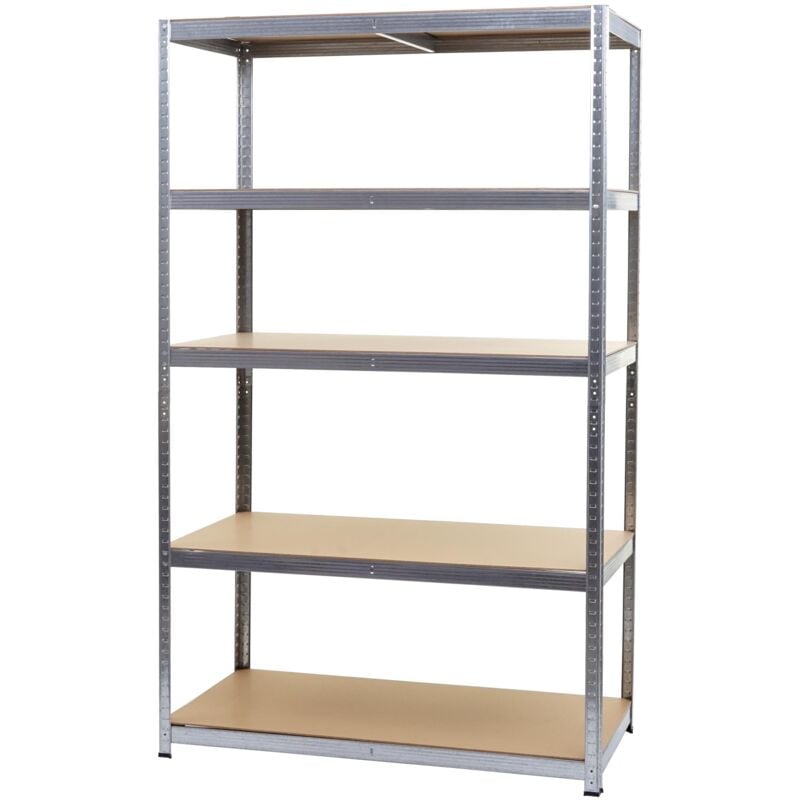 foto del prodotto scaffale officina ufficio garage hhg 410 xl metallo mdf 5x ripiani colore zincato
