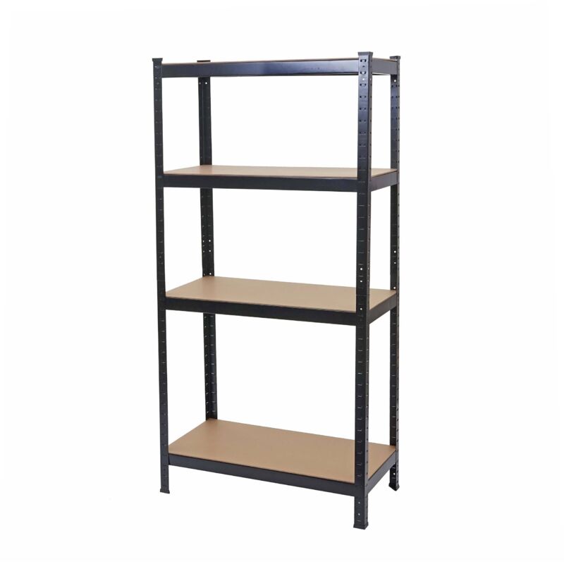foto del prodotto scaffale officina ufficio hhg 085 mdf metallo 40x80x160cm 4x ripiani nero