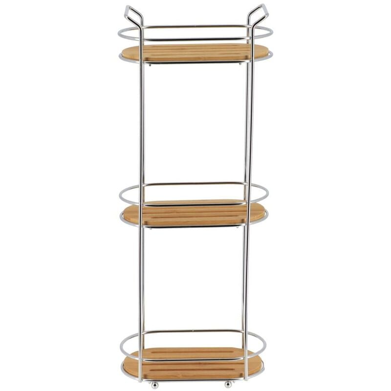 foto del prodotto scaffale ovale in filo metallico a 3 livelli in bamb cromo bamb tendance