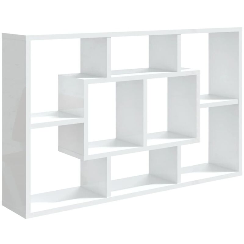 foto del prodotto scaffale parete bianco lucido 85x16x52,5 cm legno multistrato vidaxl