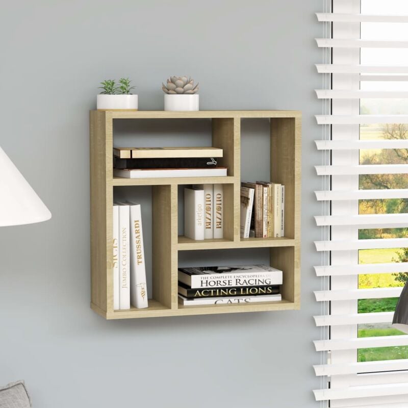 foto del prodotto scaffale parete rovere sonoma 45,1x16x45,1 cm legno multistrato vidaxl