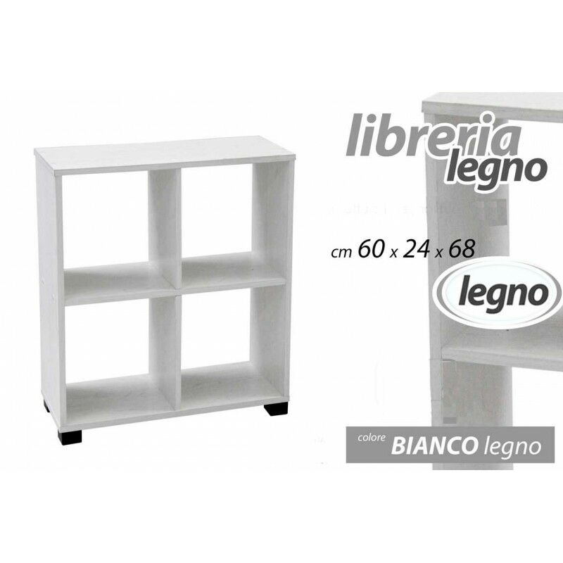 foto del prodotto scaffale pensile libreria bianca 60x24x 68 con piedini