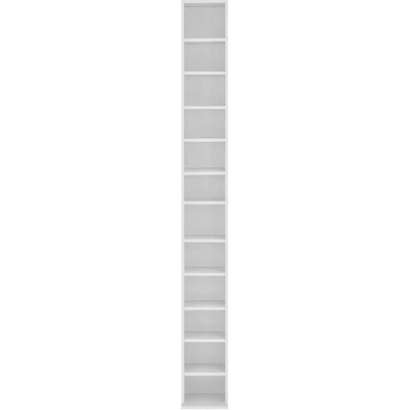 foto del prodotto scaffale per armadio a torre per cd dvd da 175 cm in mdf bianco