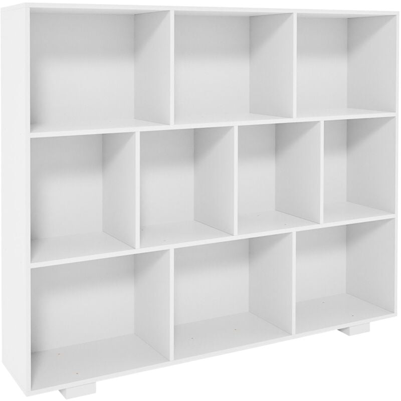 foto del prodotto scaffale per bambini 100x120 cm 10 vani portaoggetti in mdf bianco 100003609
