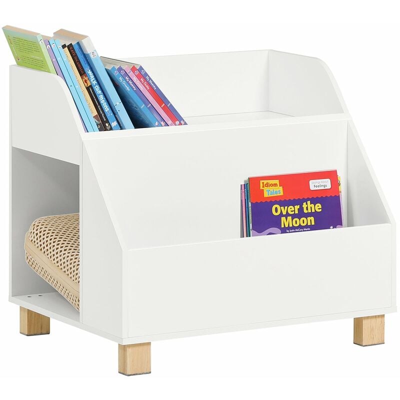 foto del prodotto scaffale per bambini con 3 scomparti, scaffale per giochi, libreria per bambini bianco,60x48x53cm kmb54 w sobuy