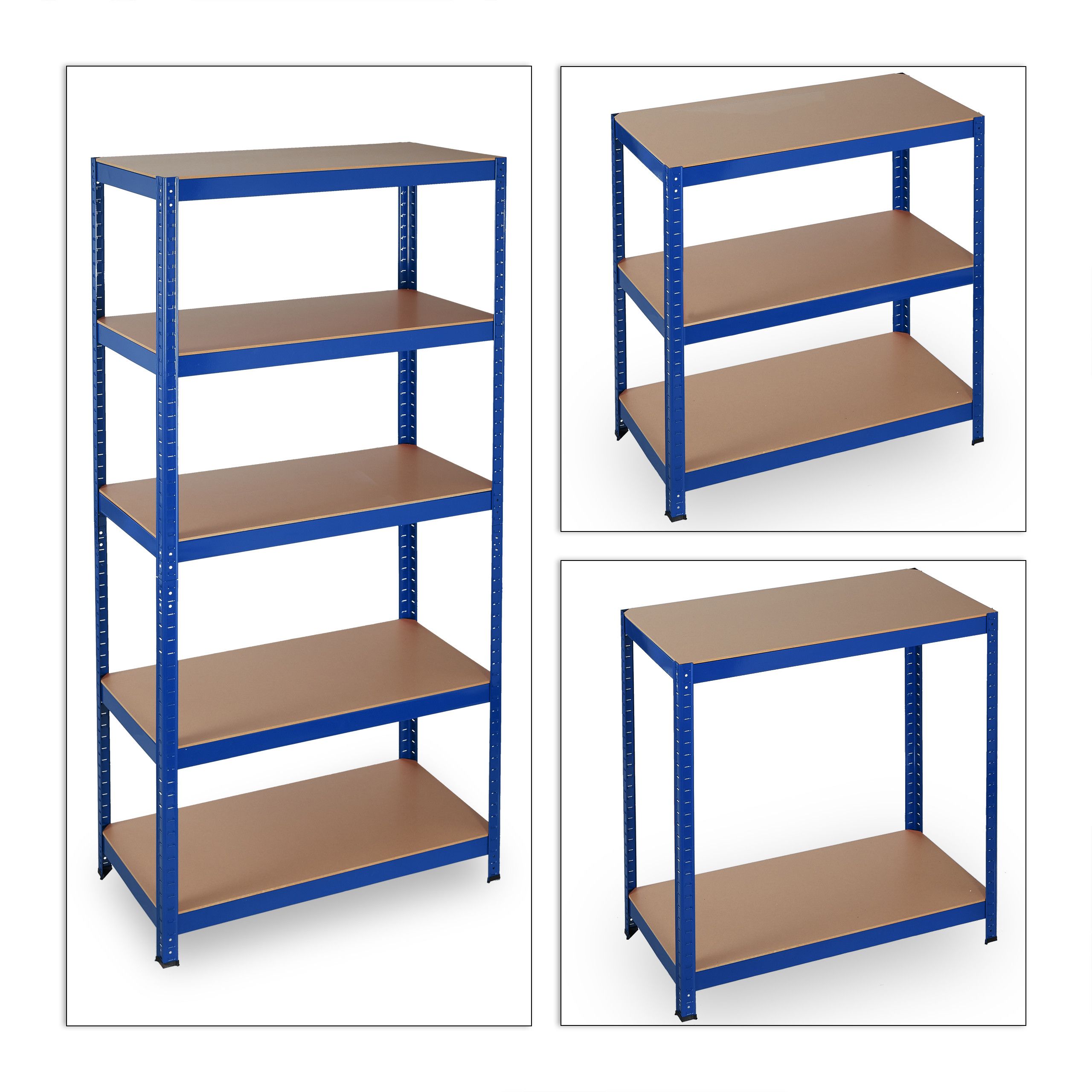 foto del prodotto scaffale per carichi pesanti con clip cantina per garage 180 cm blu acciaio 13 0001058
