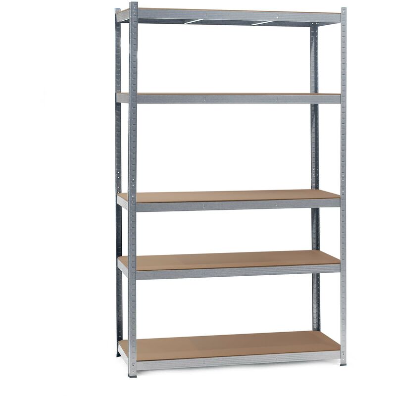 foto del prodotto scaffale per carichi pesanti zincato 100x50x204cm scaffale a incastro 5 ripiani 200kg piano wiltec