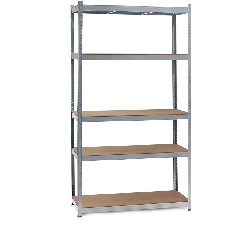 foto del prodotto scaffale per carichi pesanti zincato 100x60x200cm scaffale a incastro 5 ripiani 200kg piano wiltec