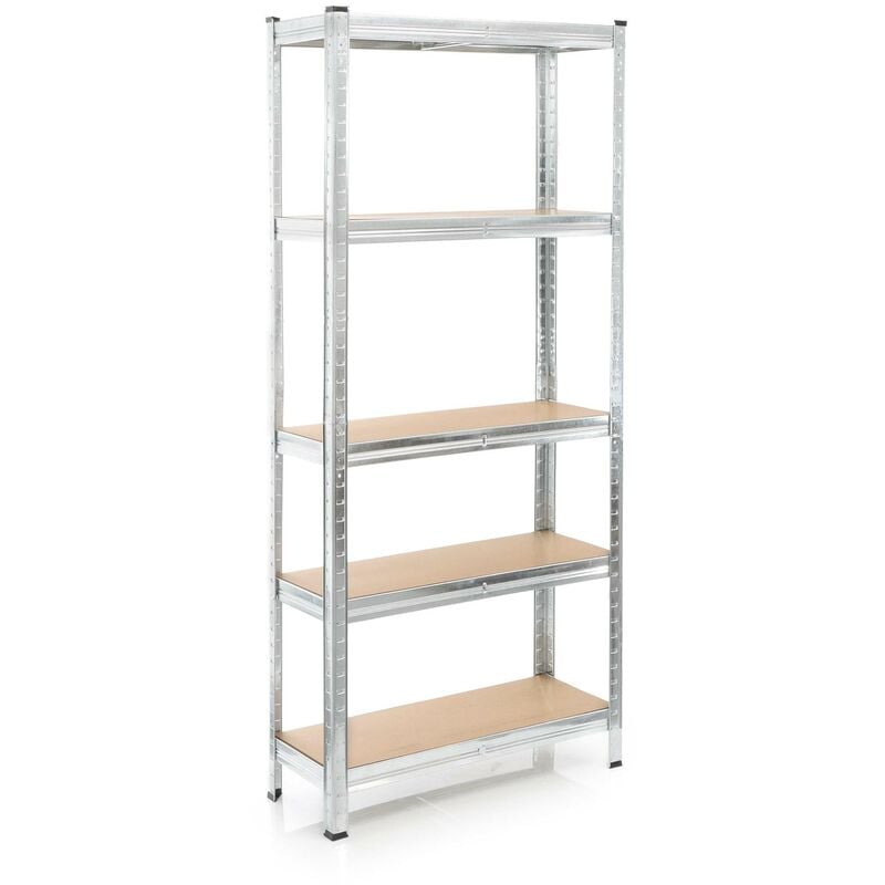 foto del prodotto scaffale per carichi pesanti zincato 174x75x30cm 875 kg sistema a incastro acciaio 5 ripiani wiltec