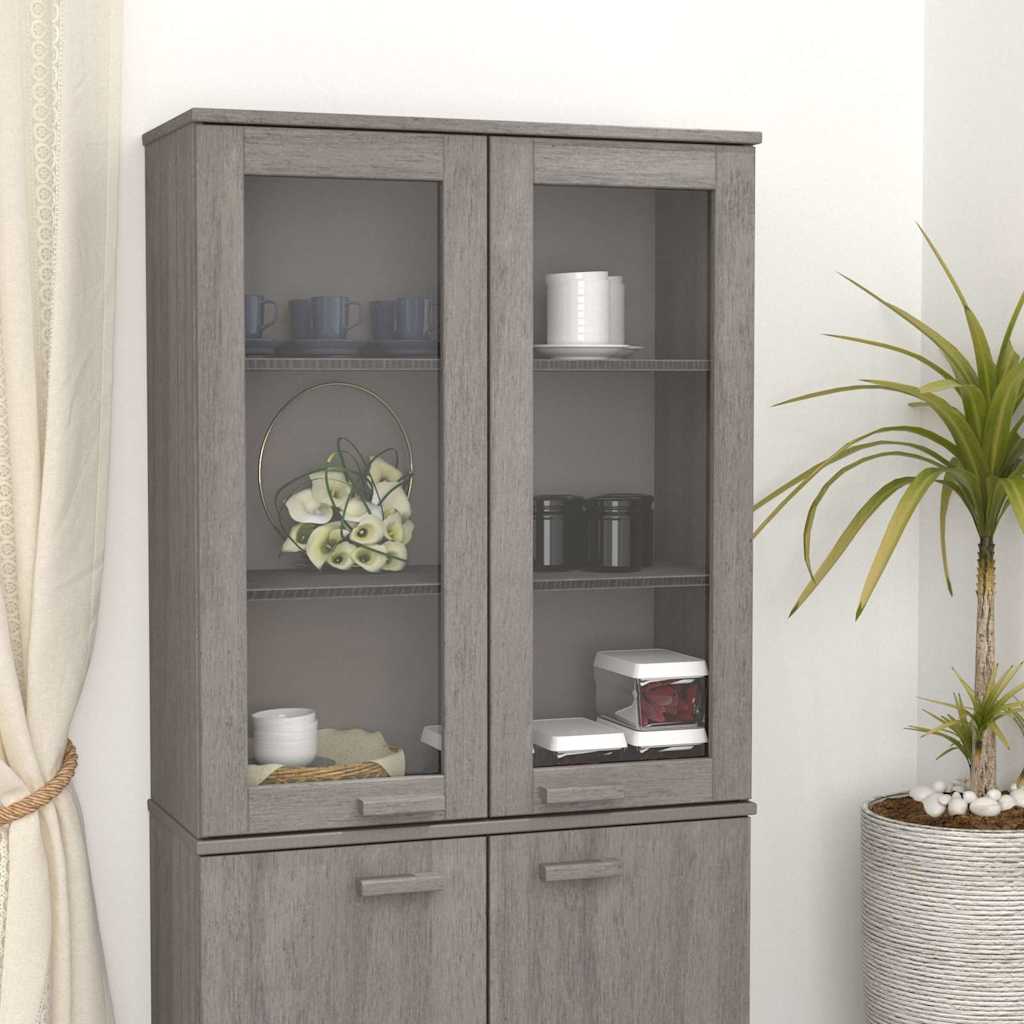 foto del prodotto scaffale per credenza grigio chiaro 85x35x100 cm legno di pino cod mxl 17770