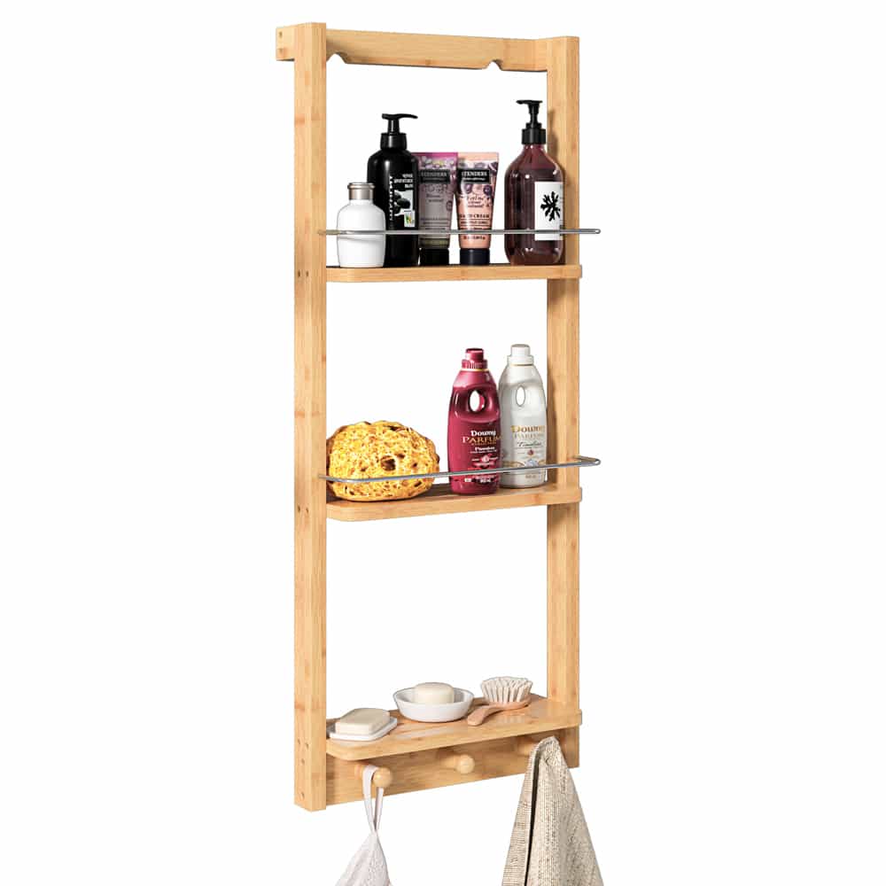 foto del prodotto scaffale per doccia 3 ripiani in bamb 70x28,5x10cm