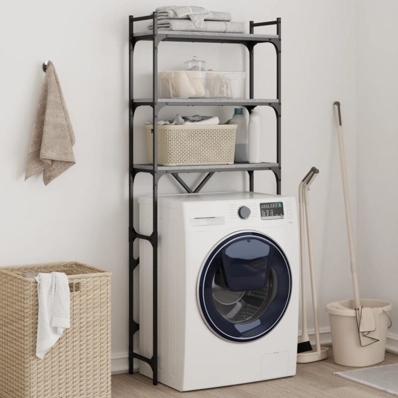 foto del prodotto scaffale per lavatrice grigio sonoma 67x25x163 cm multistrato vidaxl