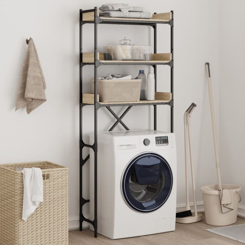 foto del prodotto scaffale per lavatrice rovere sonoma 67x25x163 cm multistrato vidaxl