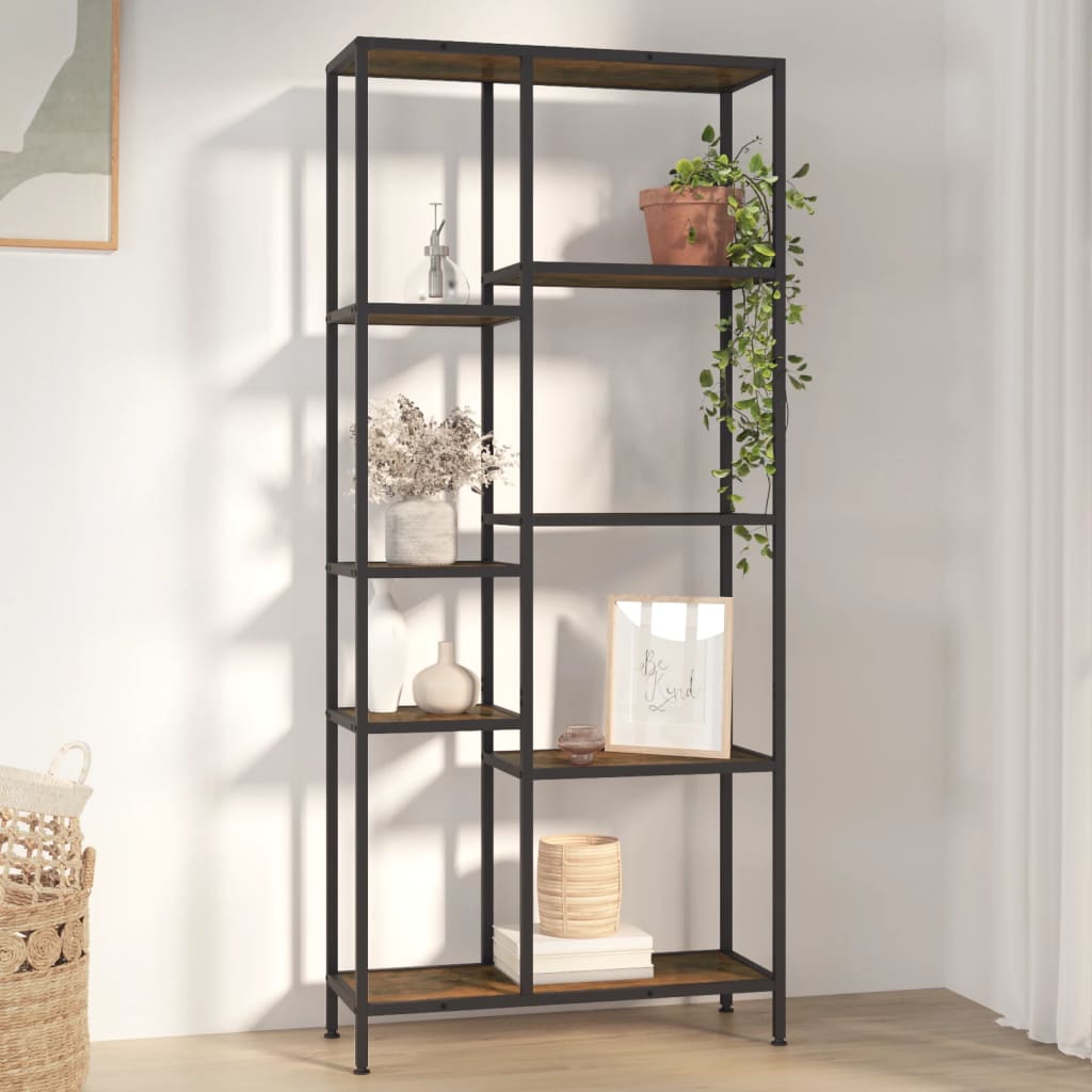 foto del prodotto scaffale per libri 80x30x180 cm acciaio e legno multistrato cod mxl 18842