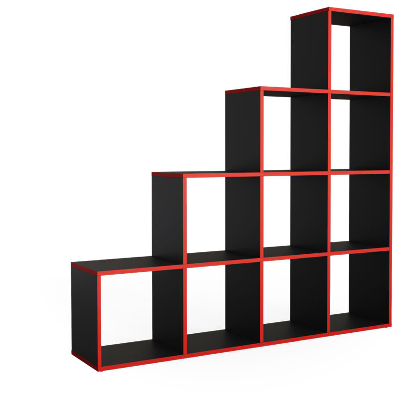 foto del prodotto scaffale per scale , nero rosso, 142.5 x 140 cm, vicco