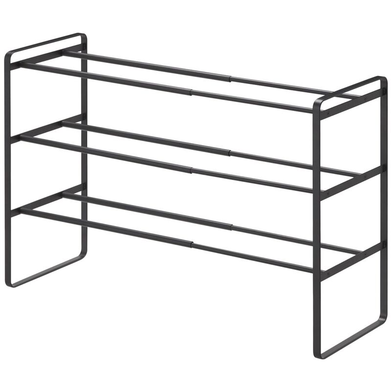 foto del prodotto scaffale per scarpe nero espandibile 3 livelli l41 cm